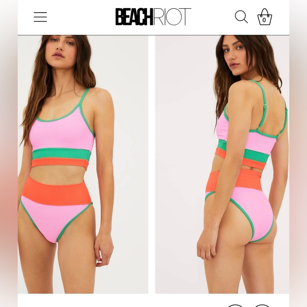 Beach Riot Eva & Emmy Ribbed Bikini Set size small
